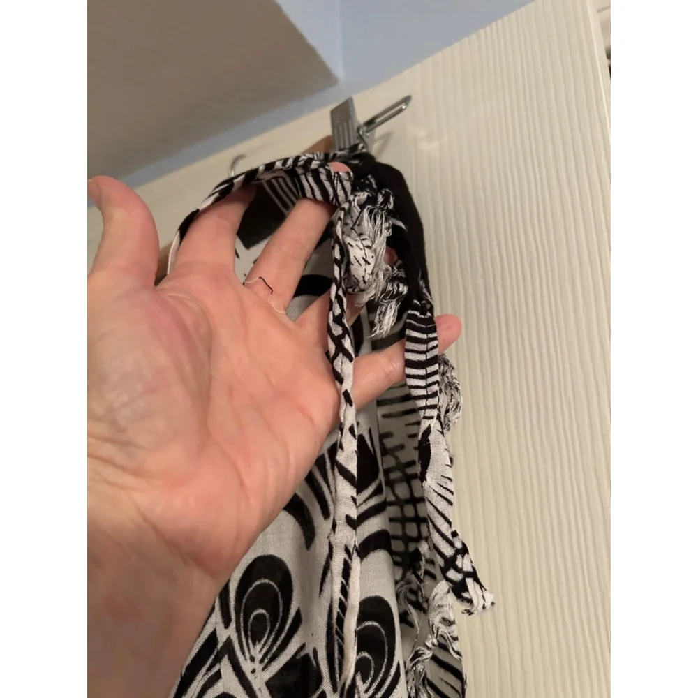 Pareos in Paradise Wrap Pants Black White Peacock One Size Rayon - Picture 5 of 9